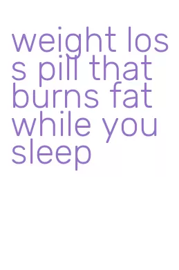 weight loss pill that burns fat while you sleep