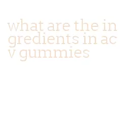 what are the ingredients in acv gummies