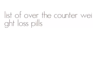 list of over the counter weight loss pills