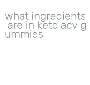 what ingredients are in keto acv gummies