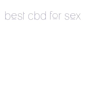 best cbd for sex