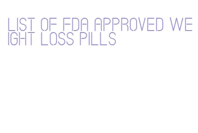 list of fda approved weight loss pills
