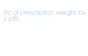 list of prescription weight loss pills