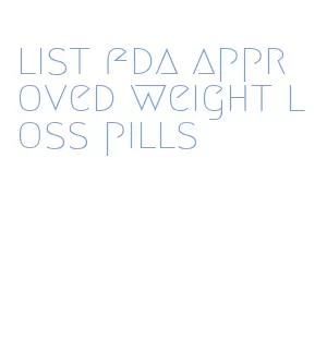list fda approved weight loss pills